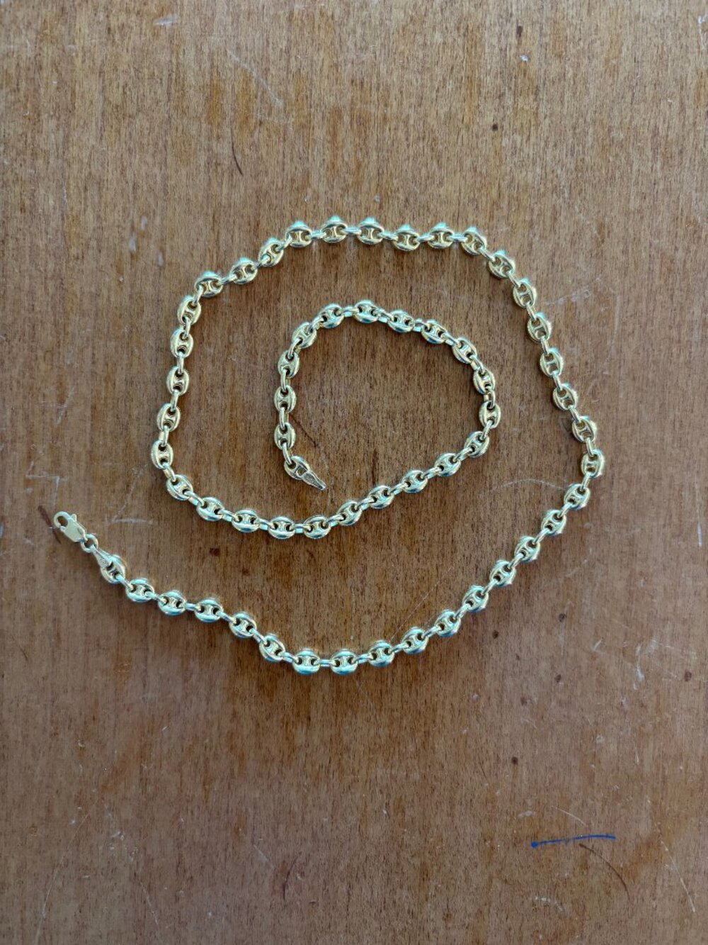 14k gold puffed mariner chain necklace Gucci design